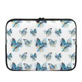 Blossom Blue Butterfly Pattern Print Laptop Sleeve