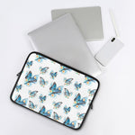 Blossom Blue Butterfly Pattern Print Laptop Sleeve