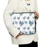 Blossom Blue Butterfly Pattern Print Laptop Sleeve