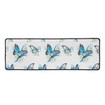 Blossom Blue Butterfly Pattern Print Long Kitchen Mat