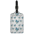 Blossom Blue Butterfly Pattern Print Luggage Tag