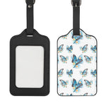 Blossom Blue Butterfly Pattern Print Luggage Tag