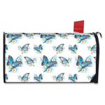 Blossom Blue Butterfly Pattern Print Mailbox Cover