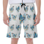 Blossom Blue Butterfly Pattern Print Men's Beach Shorts