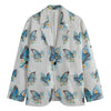 Blossom Blue Butterfly Pattern Print Men's Blazer