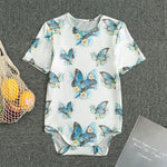 Blossom Blue Butterfly Pattern Print Men's Bodysuit
