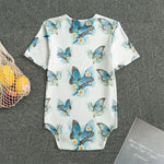 Blossom Blue Butterfly Pattern Print Men's Bodysuit
