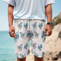 Blossom Blue Butterfly Pattern Print Men's Cargo Shorts