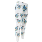 Blossom Blue Butterfly Pattern Print Men's Compression Pants