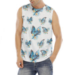 Blossom Blue Butterfly Pattern Print Men's Fitness Tank Top