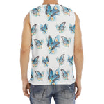Blossom Blue Butterfly Pattern Print Men's Fitness Tank Top