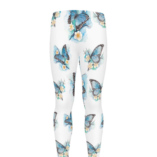 Blossom Blue Butterfly Pattern Print Men's leggings