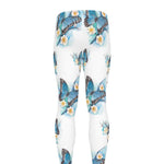 Blossom Blue Butterfly Pattern Print Men's leggings