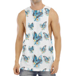 Blossom Blue Butterfly Pattern Print Men's Muscle Tank Top