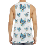 Blossom Blue Butterfly Pattern Print Men's Muscle Tank Top