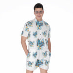 Blossom Blue Butterfly Pattern Print Men's Rompers
