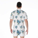 Blossom Blue Butterfly Pattern Print Men's Rompers