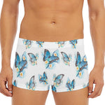 Blossom Blue Butterfly Pattern Print Men's Short Boxer Briefs