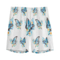 Blossom Blue Butterfly Pattern Print Men's Athletic Shorts