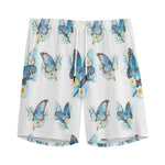 Blossom Blue Butterfly Pattern Print Men's Sports Shorts