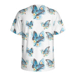 Blossom Blue Butterfly Pattern Print Men's Sports T-Shirt