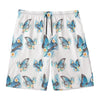 Blossom Blue Butterfly Pattern Print Men's Swim Trunks