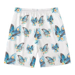 Blossom Blue Butterfly Pattern Print Men's Swim Trunks