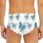 Blossom Blue Butterfly Pattern Print Men's Triangle Swim Briefs