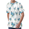 Blossom Blue Butterfly Pattern Print Men's Velvet T-Shirt