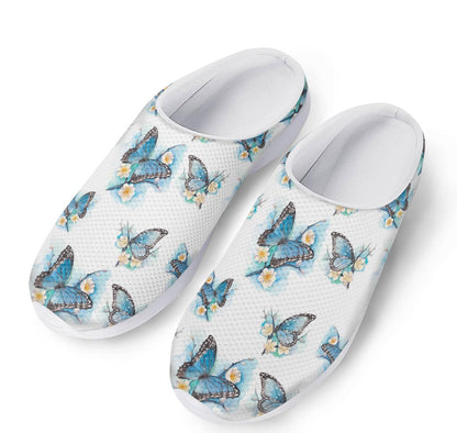 Blossom Blue Butterfly Pattern Print Mesh Casual Shoes