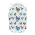 Blossom Blue Butterfly Pattern Print Mesh Laundry Hamper