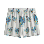 Blossom Blue Butterfly Pattern Print Mesh Shorts