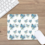 Blossom Blue Butterfly Pattern Print Mouse Pad
