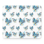 Blossom Blue Butterfly Pattern Print Mouse Pad