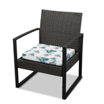 Blossom Blue Butterfly Pattern Print Outdoor Seat Cushion Cover