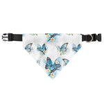 Blossom Blue Butterfly Pattern Print Over The Collar Dog Bandana
