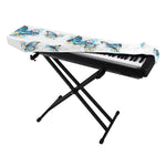 Blossom Blue Butterfly Pattern Print Piano Keyboard Cover