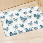Blossom Blue Butterfly Pattern Print Polyester Doormat