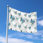Blossom Blue Butterfly Pattern Print Polyester Flag