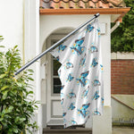 Blossom Blue Butterfly Pattern Print Polyester Flag