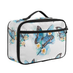 Blossom Blue Butterfly Pattern Print Portable Lunch Bag