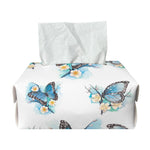 Blossom Blue Butterfly Pattern Print Rectangle Tissue Box Cover