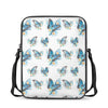 Blossom Blue Butterfly Pattern Print Rectangular Crossbody Bag