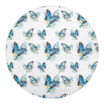 Blossom Blue Butterfly Pattern Print Round Blanket
