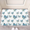 Blossom Blue Butterfly Pattern Print Rubber Doormat