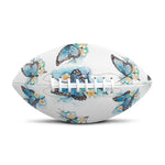 Blossom Blue Butterfly Pattern Print Rugby Ball
