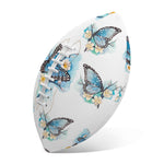 Blossom Blue Butterfly Pattern Print Rugby Ball