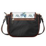 Blossom Blue Butterfly Pattern Print Saddle Bag