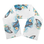 Blossom Blue Butterfly Pattern Print Scarf
