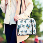 Blossom Blue Butterfly Pattern Print Shoulder Strap Bible Bag